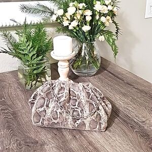 Small Express snake skin clutch